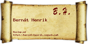 Bernát Henrik névjegykártya